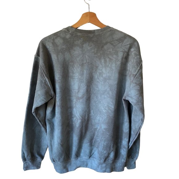 Tie Dye White Rabbit Graphic Sweatshirt Green Bluish Grey Lightweight Sz Md - Picture 2 of 15